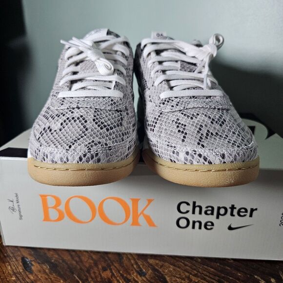 Nike Book 1 Lea Python Men's Light Orewood Brown Sneakers Size 8.5 HJ5352-100 - Picture 2 of 12